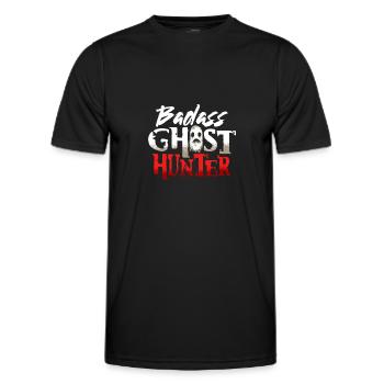 ghost hunting ghost paranormal ghost hunter - Men's Functional T-Shirt - black - Front - AI Model Male 178 dark (178cm)