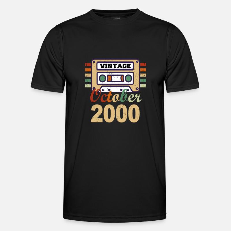 21st Birthday Gift October 2000 - Men's Functional T-Shirt - black