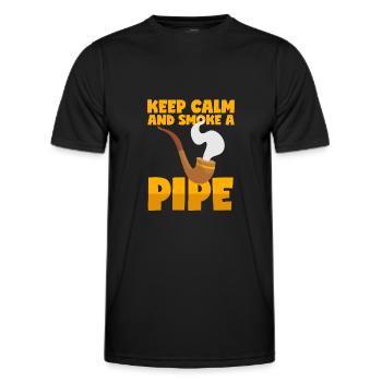 Fumer la pipe en disant - T-shirt sport Homme - noir - Devant - AI Model Male 178 dark (178cm)