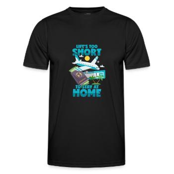 Reisen Spruch Urlaub Flugzeug Verreisen Abenteuer - Männer Funktions-T-Shirt - Schwarz - Vorne - AI Model Male 178 dark (178cm)