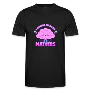 Mental Health Psyche Therapy Brain - Men's Functional T-Shirt - black - Front - AI Model Male 178 dark (178cm)