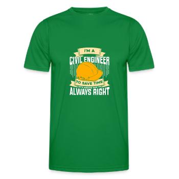 Civil Engineering Job Profession Civil Engineer Gift - Men's Functional T-Shirt - kelly green - Front - AI Model Male 178 dark (178cm)