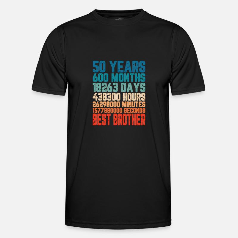 50 Jahre Bester Bro Bruder Monate Spruch Geschenk Männer Funktions-T-Shirt