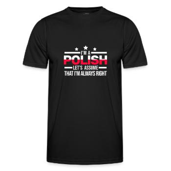Polnische Polen Polnische Flagge Geschenk - Männer Funktions-T-Shirt - Schwarz - Vorne - AI Model Male 178 dark (178cm)