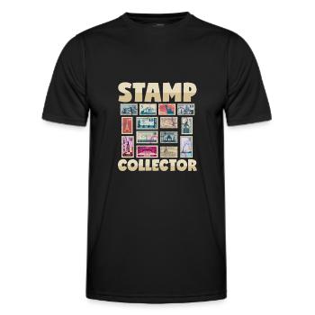 Stamp Collector Franked Letters Post - Men's Functional T-Shirt - black - Front - AI Model Male 178 dark (178cm)