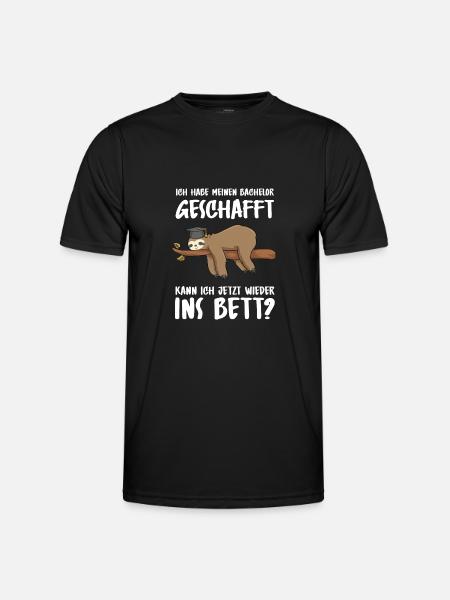 Bachelor geschafft Abschluss 2022 Faultier - Männer Funktions-T-Shirt - Schwarz