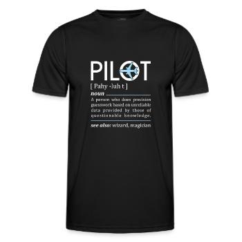 Pilot Definition Aeronautical Academy Fun Airplane - Männer Funktions-T-Shirt - Schwarz - Vorne - AI Model Male 178 dark (178cm)
