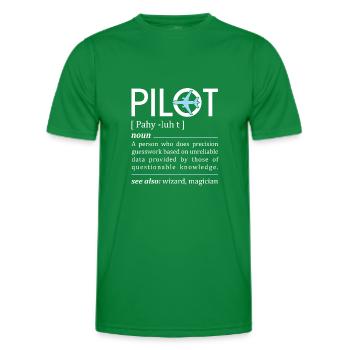 Pilot Definition Aeronautical Academy Fun Airplane - Männer Funktions-T-Shirt - Kelly Green - Vorne - AI Model Male 178 dark (178cm)