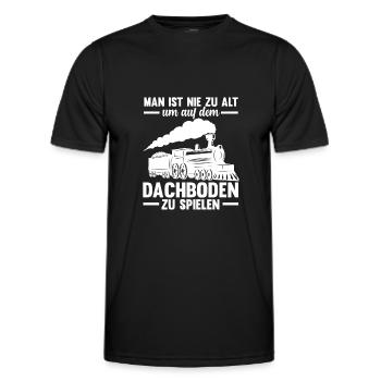 Modelleisenbahn Modelleisenbahn Modellbau Geschenk - Männer Funktions-T-Shirt - Schwarz - Vorne - AI Model Male 178 dark (178cm)