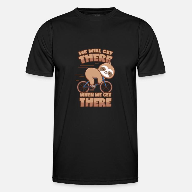 Sloth Bicycle Saying Men's Functional T-Shirt