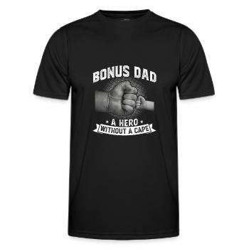 Stiefvater Bonus Papa Bonus Vater Geschenk - Männer Funktions-T-Shirt - Schwarz - Vorne - AI Model Male 178 dark (178cm)