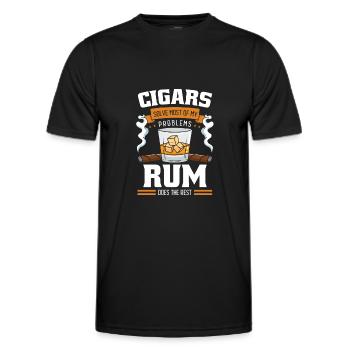 Rhum Boire alcool Fumer Fumer Profiter - T-shirt sport Homme - noir - Devant - AI Model Male 178 dark (178cm)