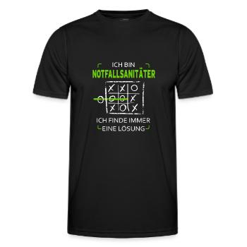 Ich bin Notfallsanitäter Drei Gewinnt - Männer Funktions-T-Shirt - Schwarz - Vorne - AI Model Male 178 dark (178cm)