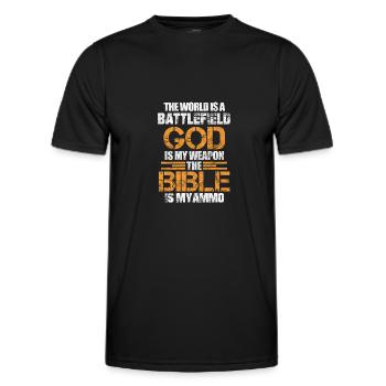 Gott - Männer Funktions-T-Shirt - Schwarz - Vorne - AI Model Male 178 dark (178cm)