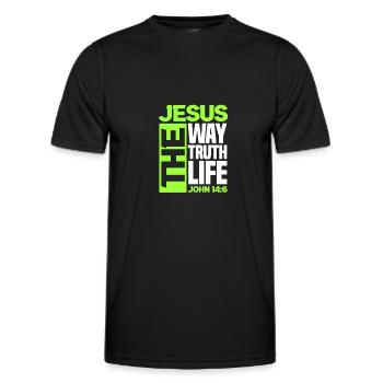 Jesus Christ Christ Christian Religion Gift - Men's Functional T-Shirt - black - Front - AI Model Male 178 dark (178cm)
