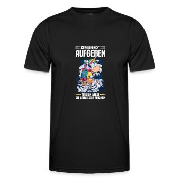 Berg Trekking Outdoor Berg Wandern Einhorn - Männer Funktions-T-Shirt - Schwarz - Vorne - AI Model Male 178 dark (178cm)