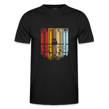 Vintage Calisthenics - Men's Functional T-Shirt - black - Front - AI Model Male 178 dark (178cm)