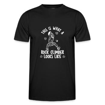 Klettern Bergsport Kletterer - Männer Funktions-T-Shirt - Schwarz - Vorne - AI Model Male 178 dark (178cm)