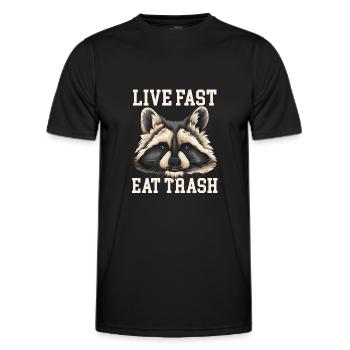 Raccoon Raccoons animal marsupial - Men's Functional T-Shirt - black - Front - AI Model Male 178 dark (178cm)