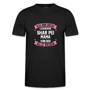 Shar Peimama Shar Pei Mama - Männer Funktions-T-Shirt - Schwarz - Vorne - AI Model Male 178 dark (178cm)