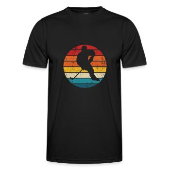 Eishockey Retro Feldhockey Hallenhockey Sport - Männer Funktions-T-Shirt - Schwarz - Vorne - AI Model Male 178 dark (178cm)