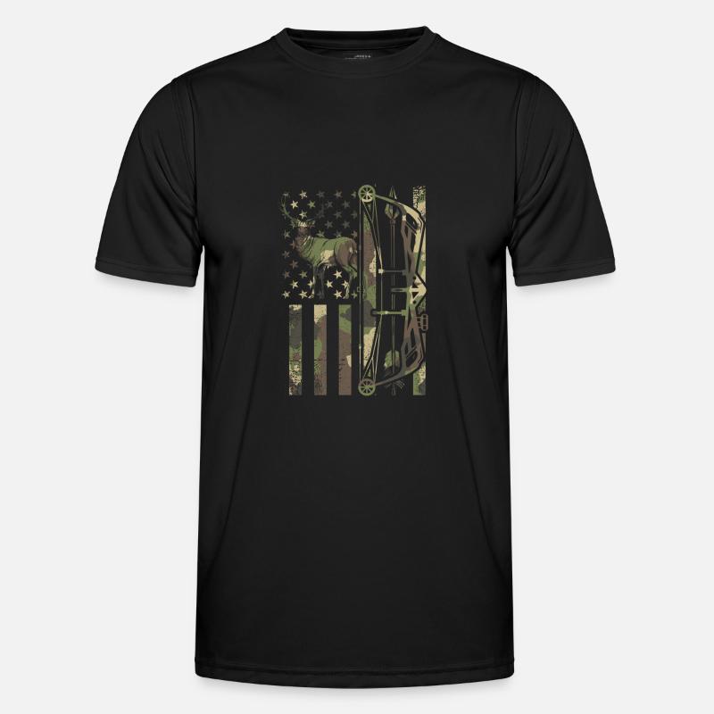 Pfeil & Bogen Hirsch Jäger Bogenjagd Hirsch Jagd Männer Funktions-T-Shirt