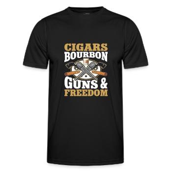 Cigar Whisky Cigar Smoking Cigar Smoker - Men's Functional T-Shirt - black - Front - AI Model Male 178 dark (178cm)