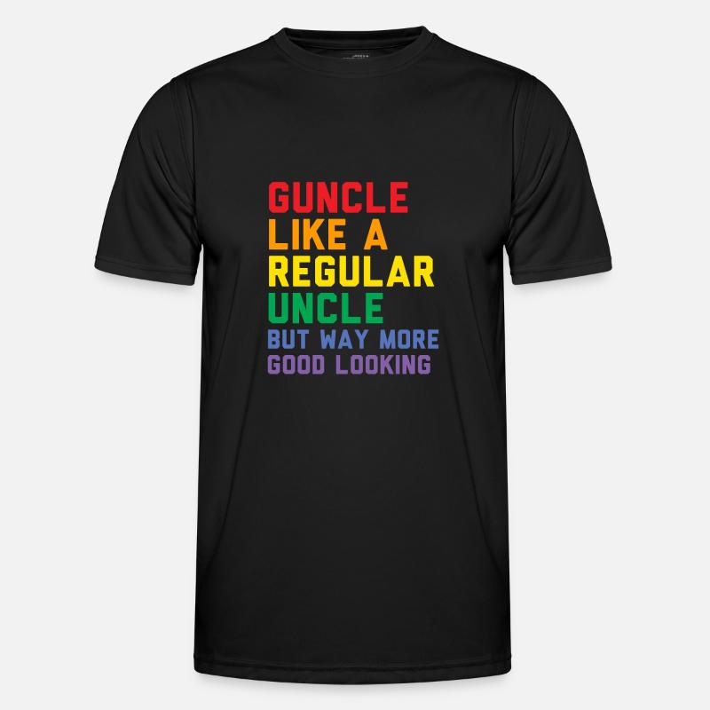 Guncle Regenbogenfahne Pride Monat Geschenk - Männer Funktions-T-Shirt - Schwarz