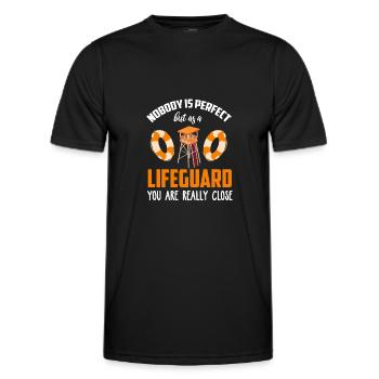 Lifeguard, lifeguard, lifeguard lifebuoy - Men's Functional T-Shirt - black - Front - AI Model Male 178 dark (178cm)