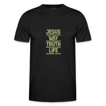Jesus Christ Christ Christian Religion Gift - Men's Functional T-Shirt - black - Front - AI Model Male 178 dark (178cm)