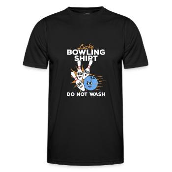 Lucky Bowling Shirt Do not wash - Bowling Bowler - Männer Funktions-T-Shirt - Schwarz - Vorne - AI Model Male 178 dark (178cm)