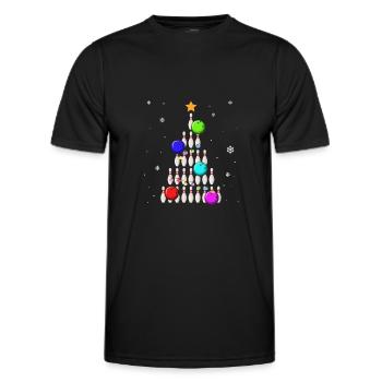 Bowling Weihnachtsbaum Bowling Bowler Weihnachten - Männer Funktions-T-Shirt - Schwarz - Vorne - AI Model Male 178 dark (178cm)
