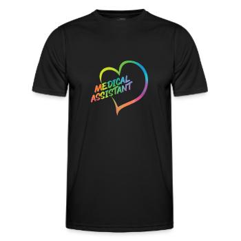 Assistant médical certifié - T-shirt sport Homme - noir - Devant - AI Model Male 178 dark (178cm)