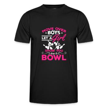 Bowling Girl Bowling Mädchen Bowling Bowler Girls - Männer Funktions-T-Shirt - Schwarz - Vorne - AI Model Male 178 dark (178cm)