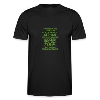 Cannabis Hemp Weed Weed Ganja Joint THC Cadeau - T-shirt sport Homme - noir - Devant - AI Model Male 178 dark (178cm)