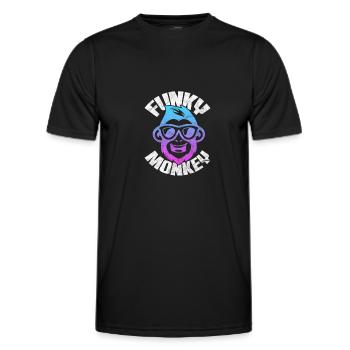 Affe Funk - Männer Funktions-T-Shirt - Schwarz - Vorne - AI Model Male 178 dark (178cm)