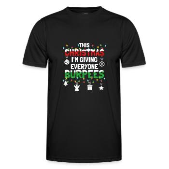 Burpee - Dieses Weihnachten im Geben Sie jedem Burpees - Männer Funktions-T-Shirt - Schwarz - Vorne - AI Model Male 178 dark (178cm)