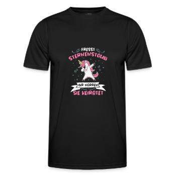 Fresst Sternenstaub Sie Heiratet Dabbing Einhorn - Männer Funktions-T-Shirt - Schwarz - Vorne - AI Model Male 178 dark (178cm)