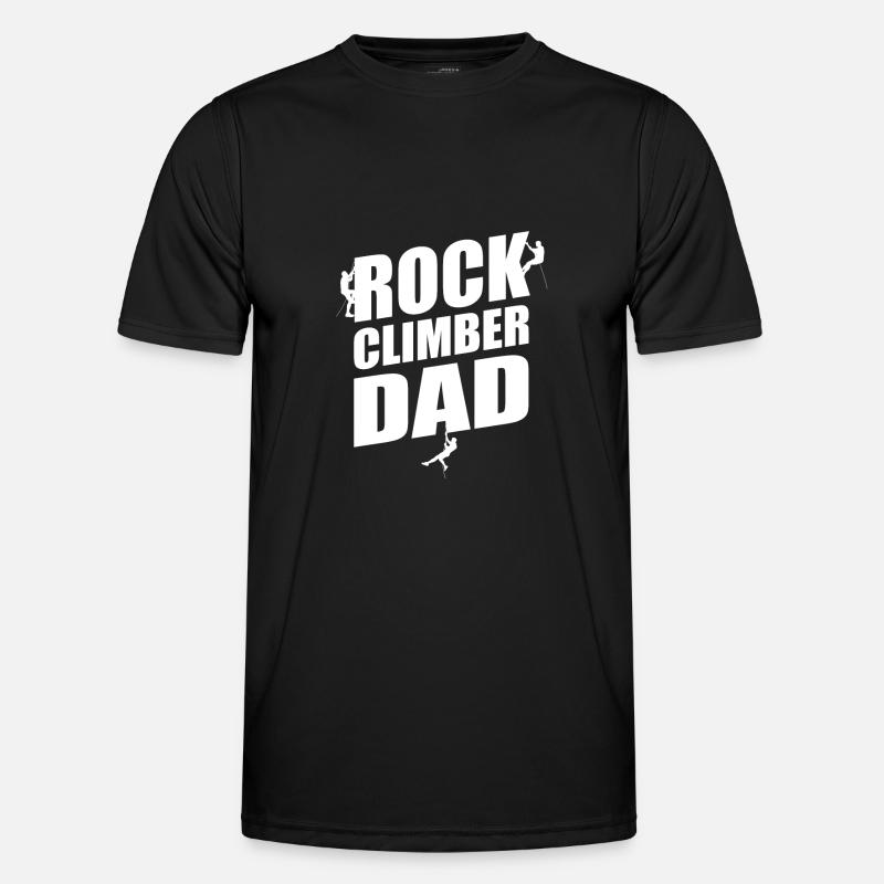 Rock Climber Papa Climbing - Men's Functional T-Shirt - black