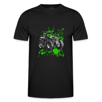 Traktor Shirt Retro Traktor T-Shirt Vintage Bauer - Männer Funktions-T-Shirt - Schwarz - Vorne - AI Model Male 178 dark (178cm)