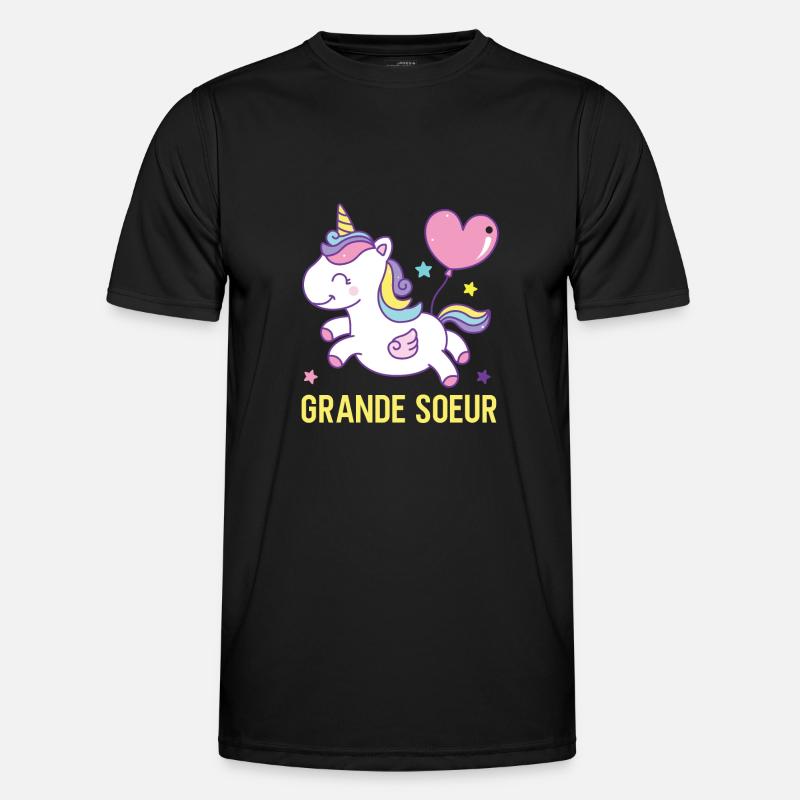 Große Schwester Einhorn - Männer Funktions-T-Shirt - Schwarz