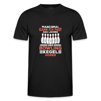 Bowling spielen - Lustiges Bowling Kegeln Kegler - Männer Funktions-T-Shirt - Schwarz - Vorne - AI Model Male 178 dark (178cm)