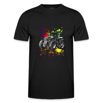Traktor Retro Traktor Vintage Bauer Landwirt Trakt - Männer Funktions-T-Shirt - Schwarz - Vorne - AI Model Male 178 dark (178cm)