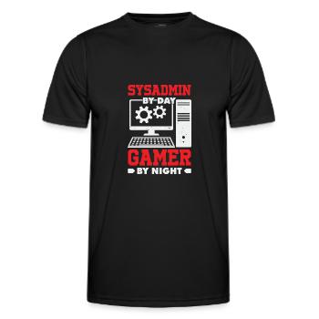 System Administrator Gamer Sysadmin Gift - Men's Functional T-Shirt - black - Front - AI Model Male 178 dark (178cm)