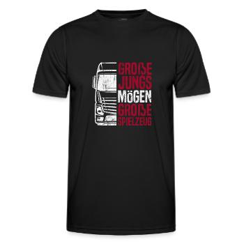 LKW Fahrer Lastwagenfahrer Fernfahrer Trucker - Männer Funktions-T-Shirt - Schwarz - Vorne - AI Model Male 178 dark (178cm)