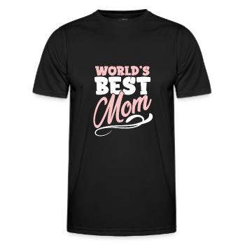 world's best mom - Men's Functional T-Shirt - black - Front - AI Model Male 178 dark (178cm)
