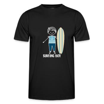 Surf Surfer Surfer - T-shirt sport Homme - noir - Devant - AI Model Male 178 dark (178cm)