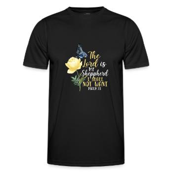 Christian Bible Verse Quote - Men's Functional T-Shirt - black - Front - AI Model Male 178 dark (178cm)