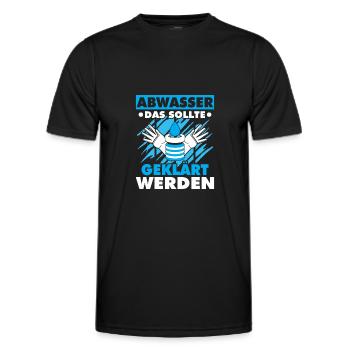 Abwassertechniker Abwasser geklärt Kläranlage - Männer Funktions-T-Shirt - Schwarz - Vorne - AI Model Male 178 dark (178cm)