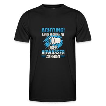 Abwassertechniker redet über Abwasser Kläranlage - Männer Funktions-T-Shirt - Schwarz - Vorne - AI Model Male 178 dark (178cm)